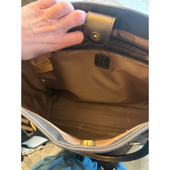 Diane Von Furstenberg LG Gray Canvas Leather Carry-On Weekender/Travel Bag - Picture 7 of 10